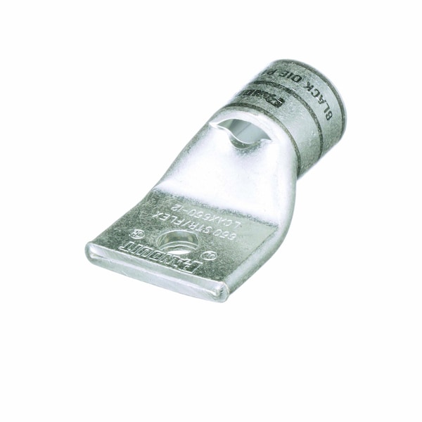 Panduit One-Hole Compression Lug, 1 to 2 in Stud, Standard Barrel, Copper, Black LCAX650-12-6 - main